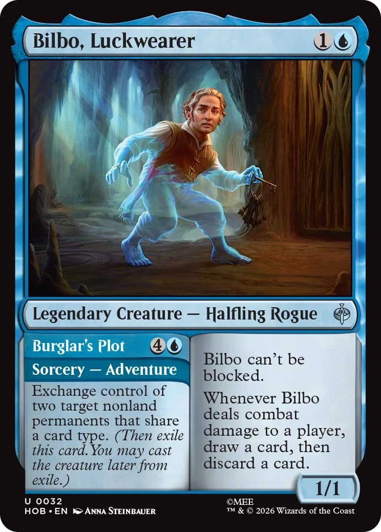 AN MTG The Hobbit main card showing Bilbo 