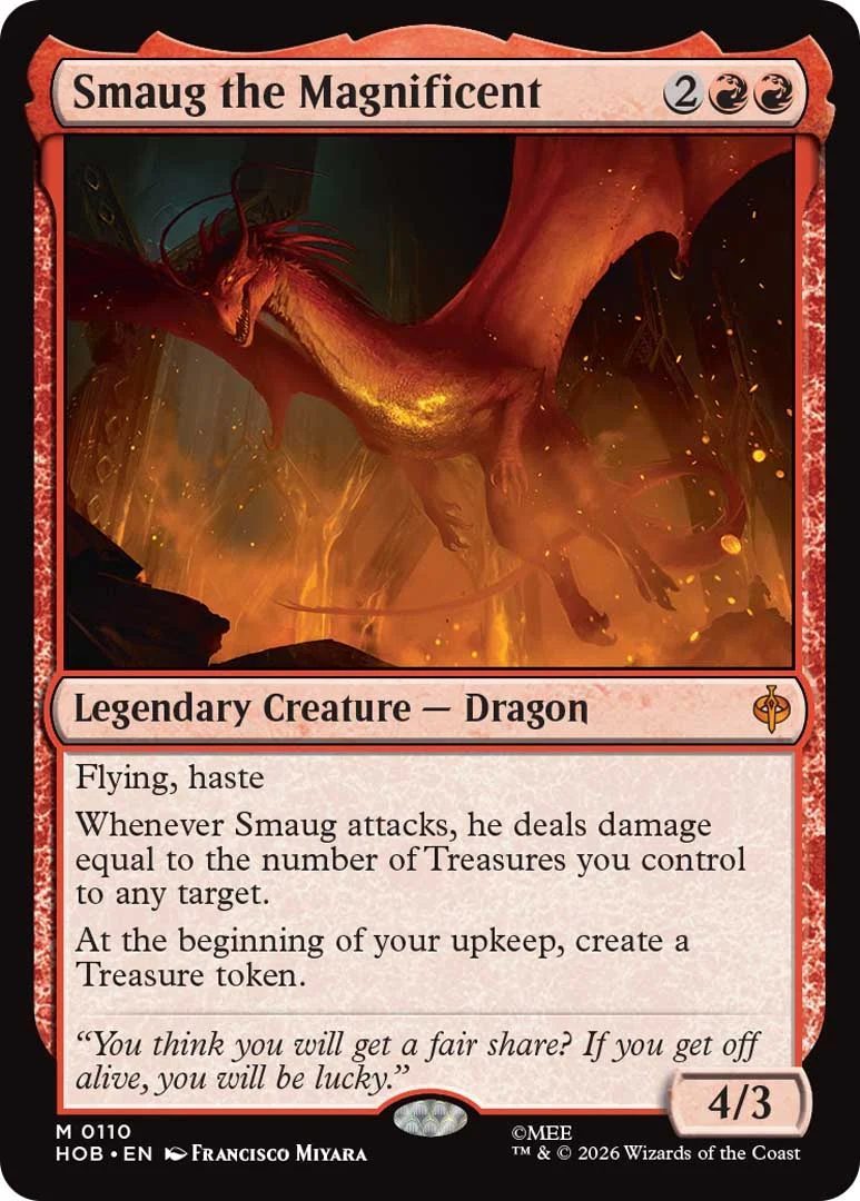 AN MTG The Hobbit main card showing Smaug