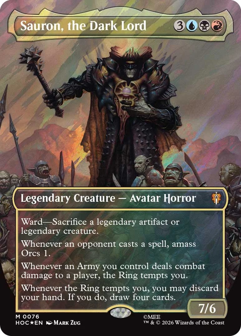 A The Hobbit booster card for MGT showing Sauron