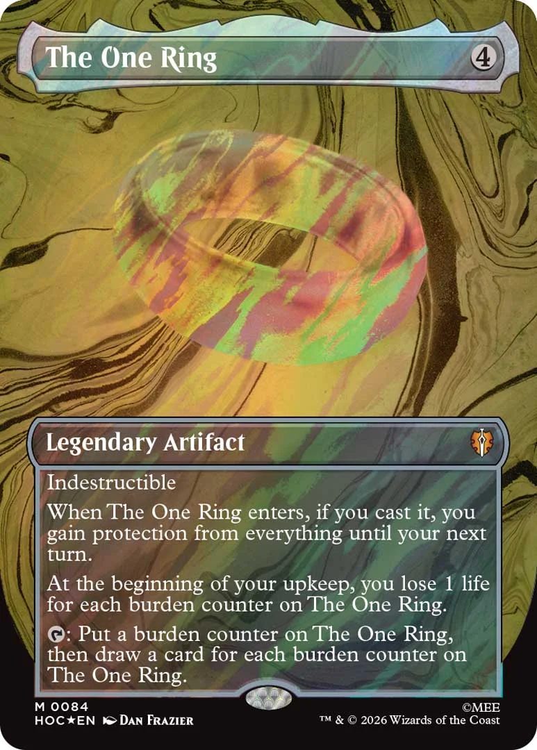 A The Hobbit booster card for MGT showing the One Ring