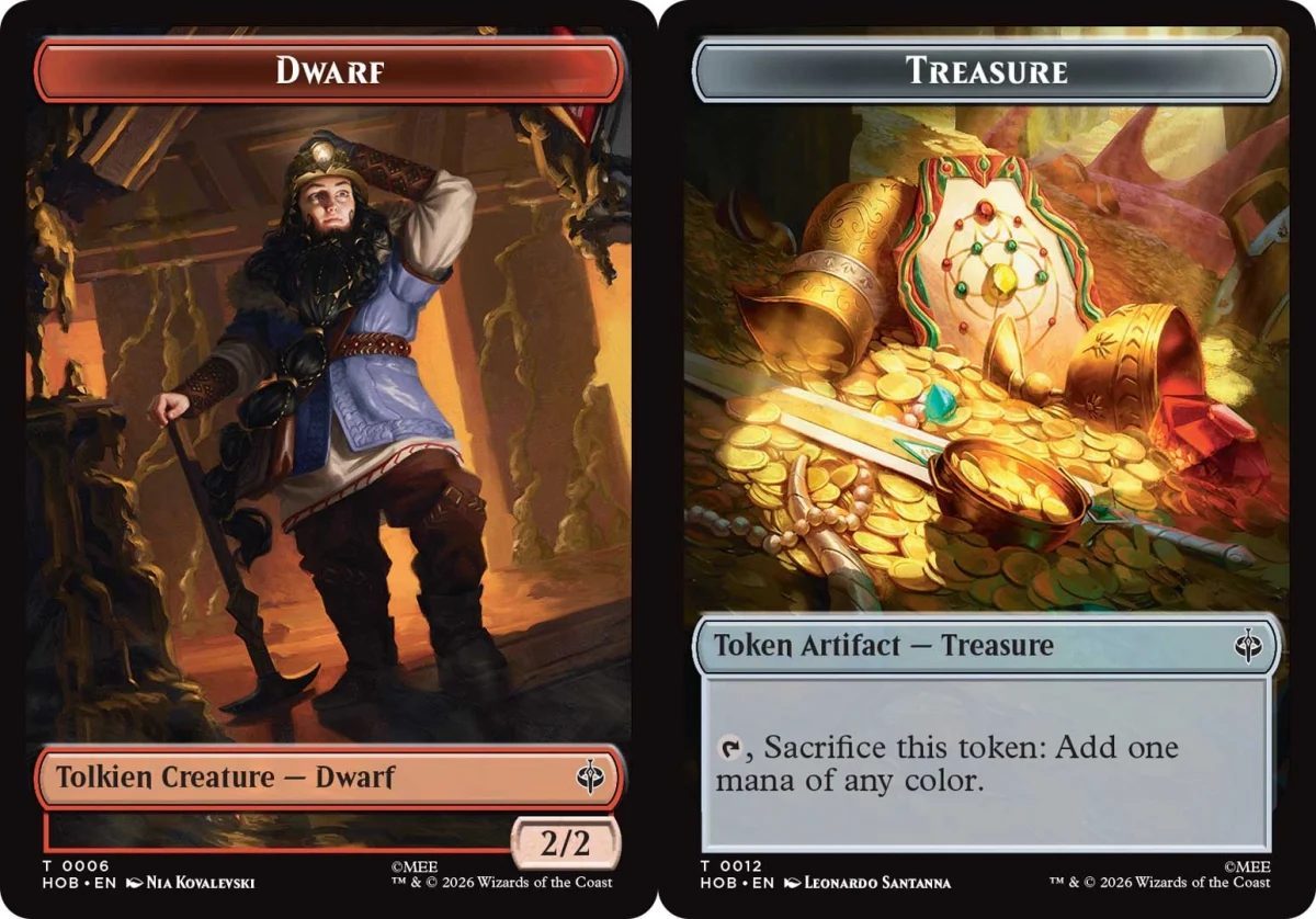 Two MTG The Hobbit token cards