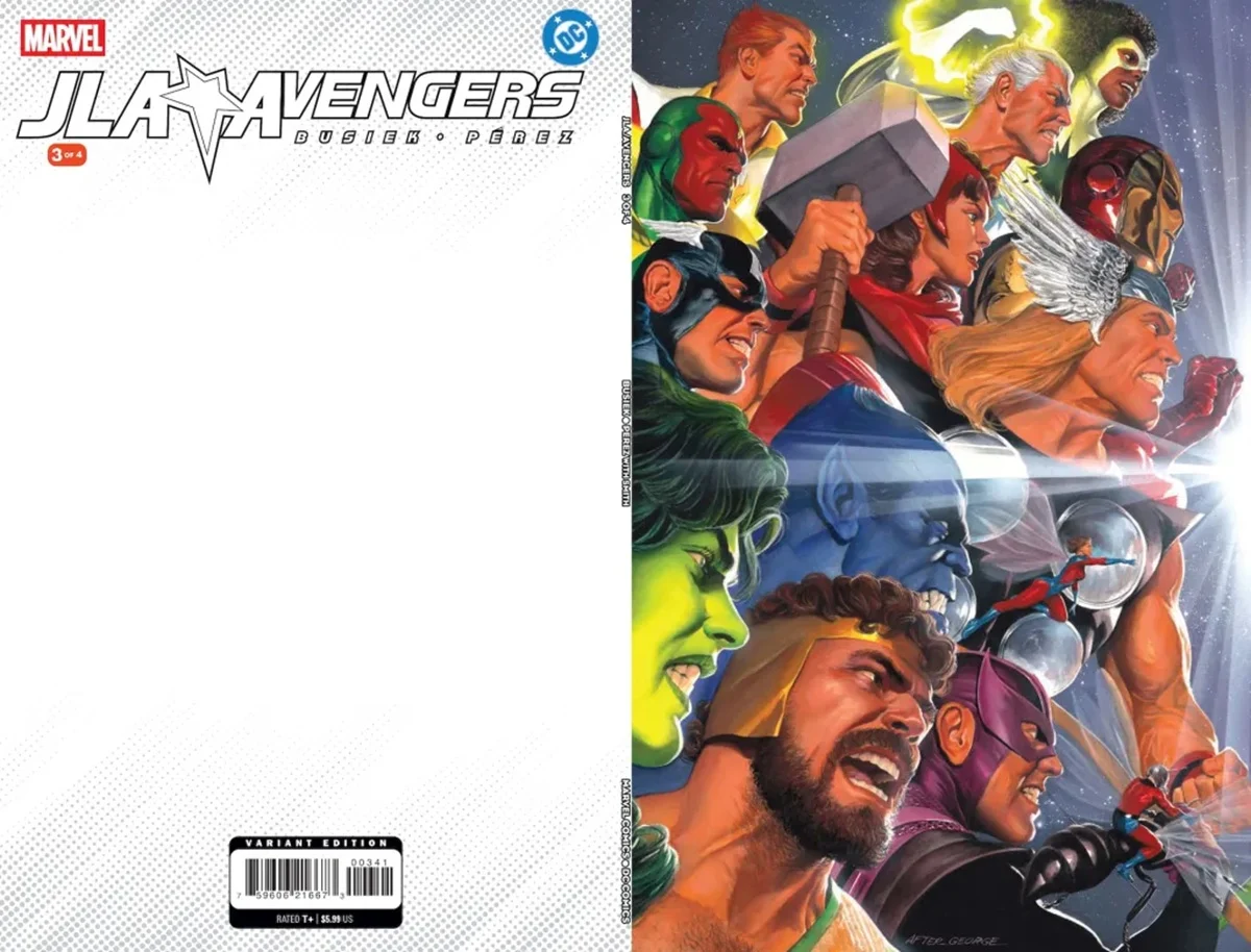 The Alex Ross variant cover to  JLA/Avengers #3.