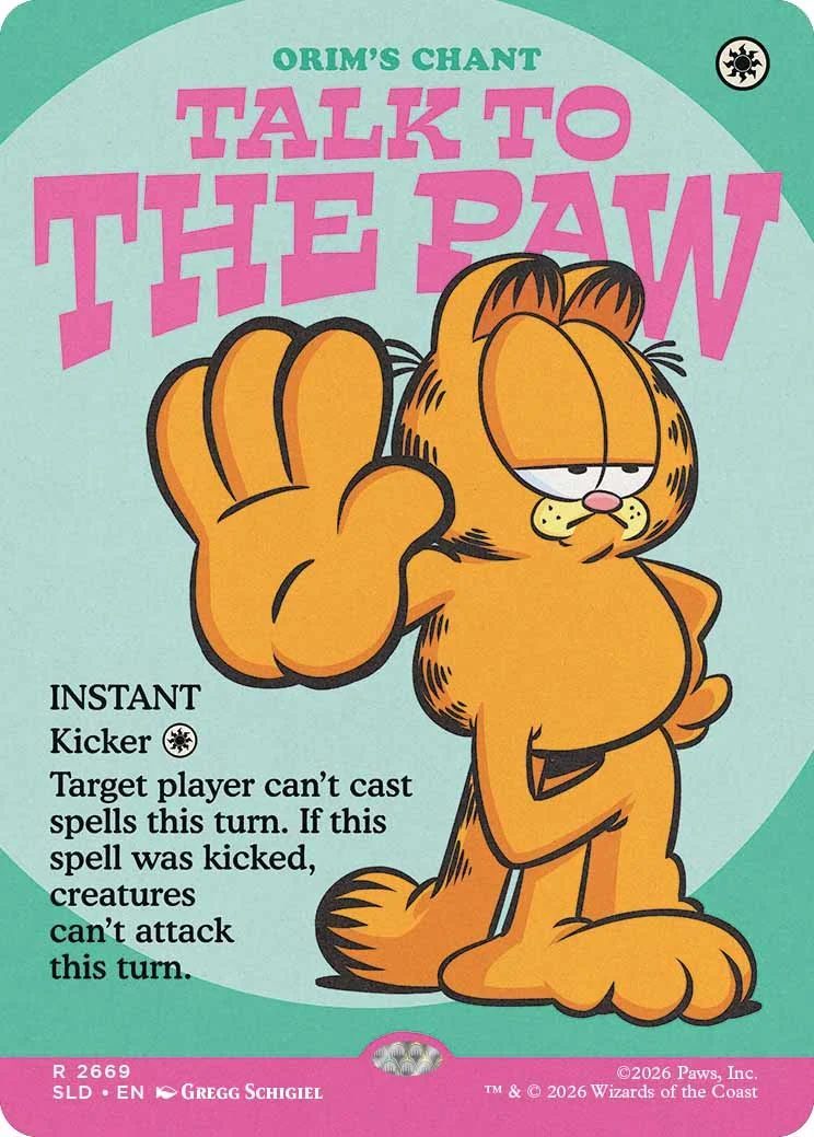 A Garfield Magic: The Gathering playing card