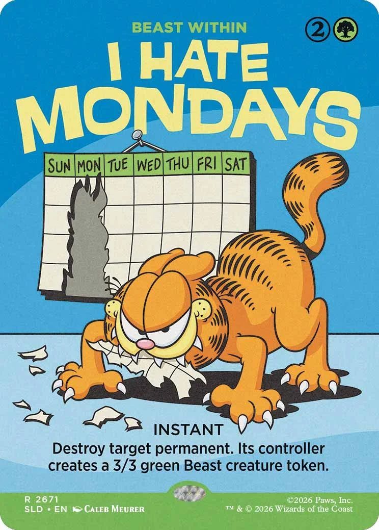 A Garfield Magic: The Gathering playing card