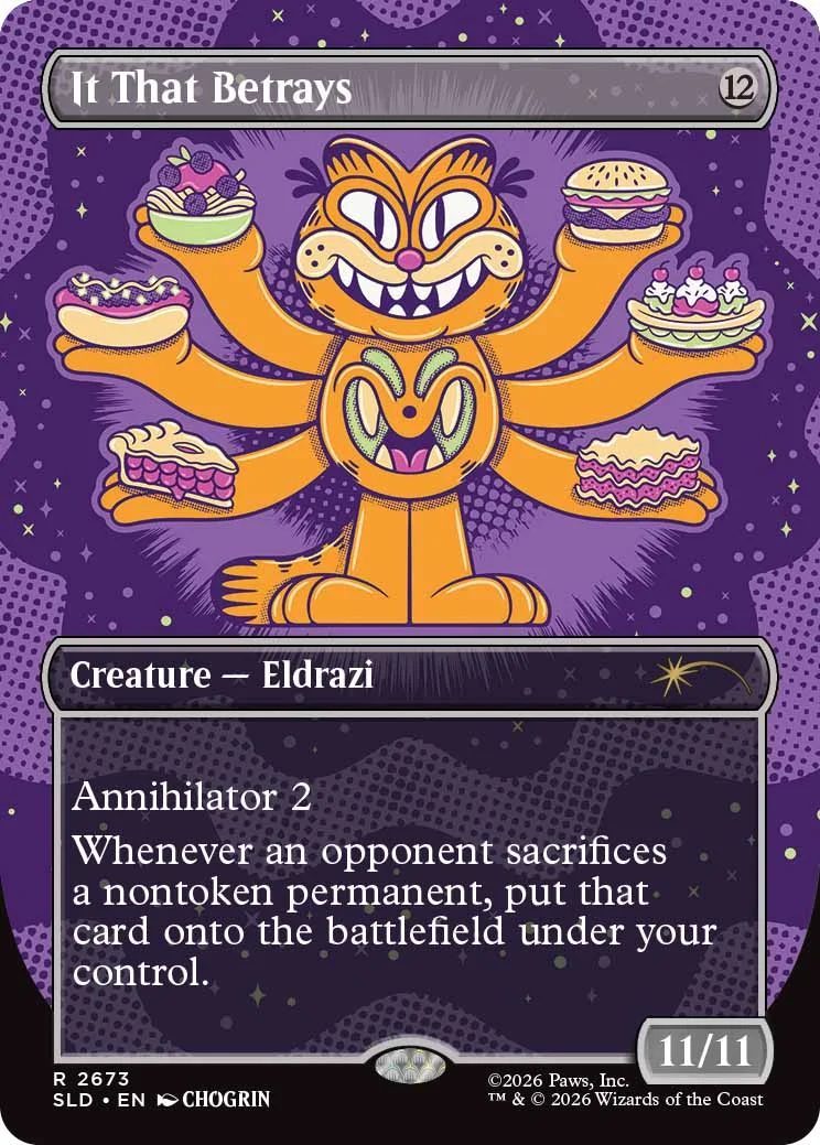 A Garfield Magic: The Gathering playing card