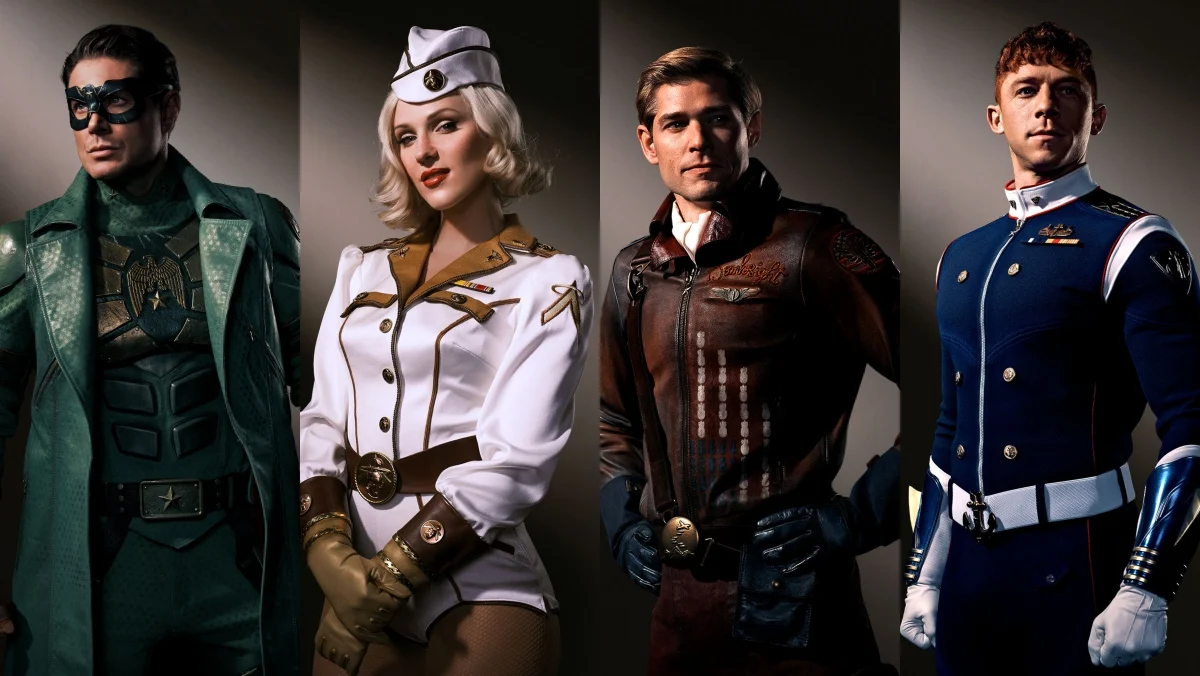 images of four supe suits for Vought Rising