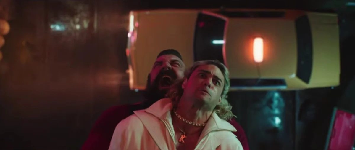 Zangief performing the Russian Suplex move on Ken in the Street Fighter trailer.
