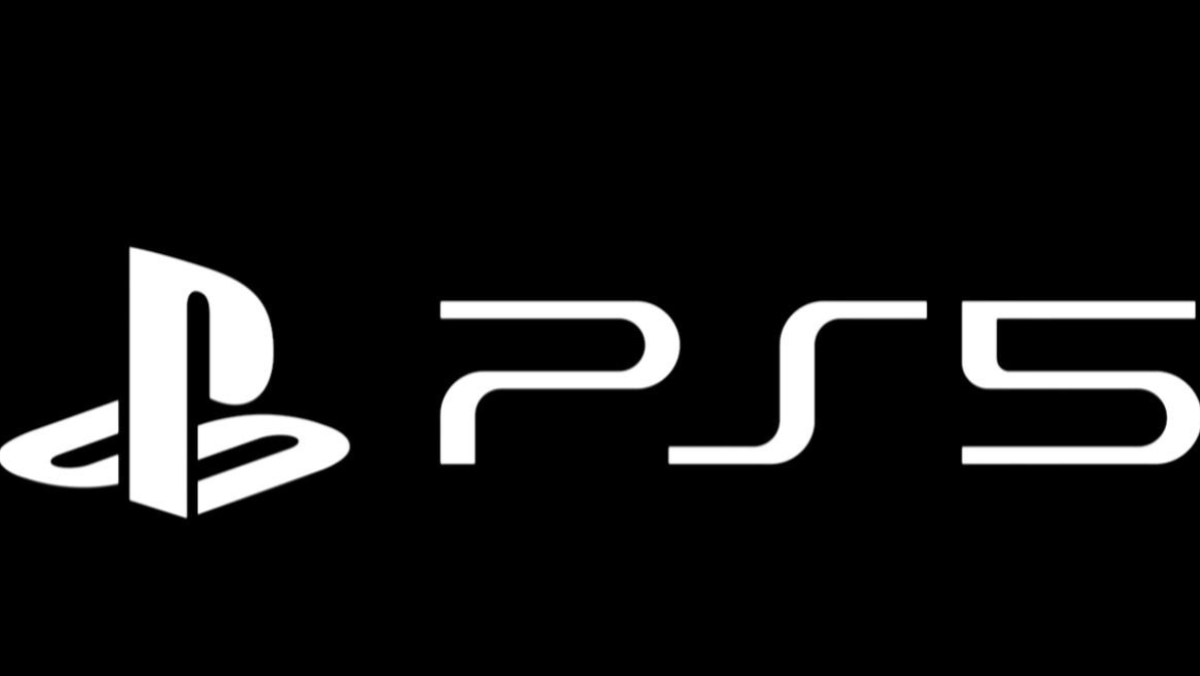 PS5 logo in white against black