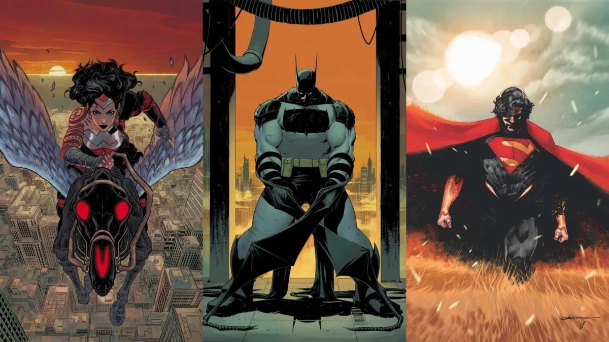 DC Comics' Absolute Trinity, Wonder Woman, Batman, and Superman.