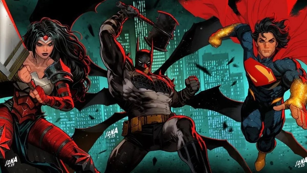 DC Comics' Absolute Trinity, Wonder Woman, Batman, and Superman.