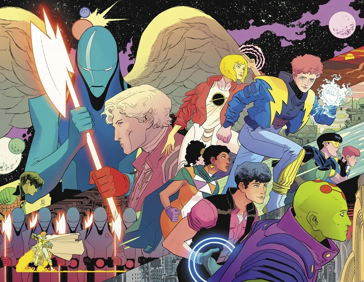 The main cover for Legion of Super-Heroes #1 by Hayden Sherman.