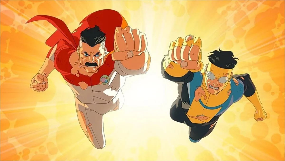 Invincible and his father Omni-Man in Invincible, season four.