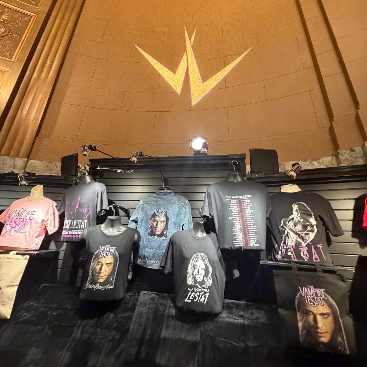 the vampire lestat concert merch table (1)