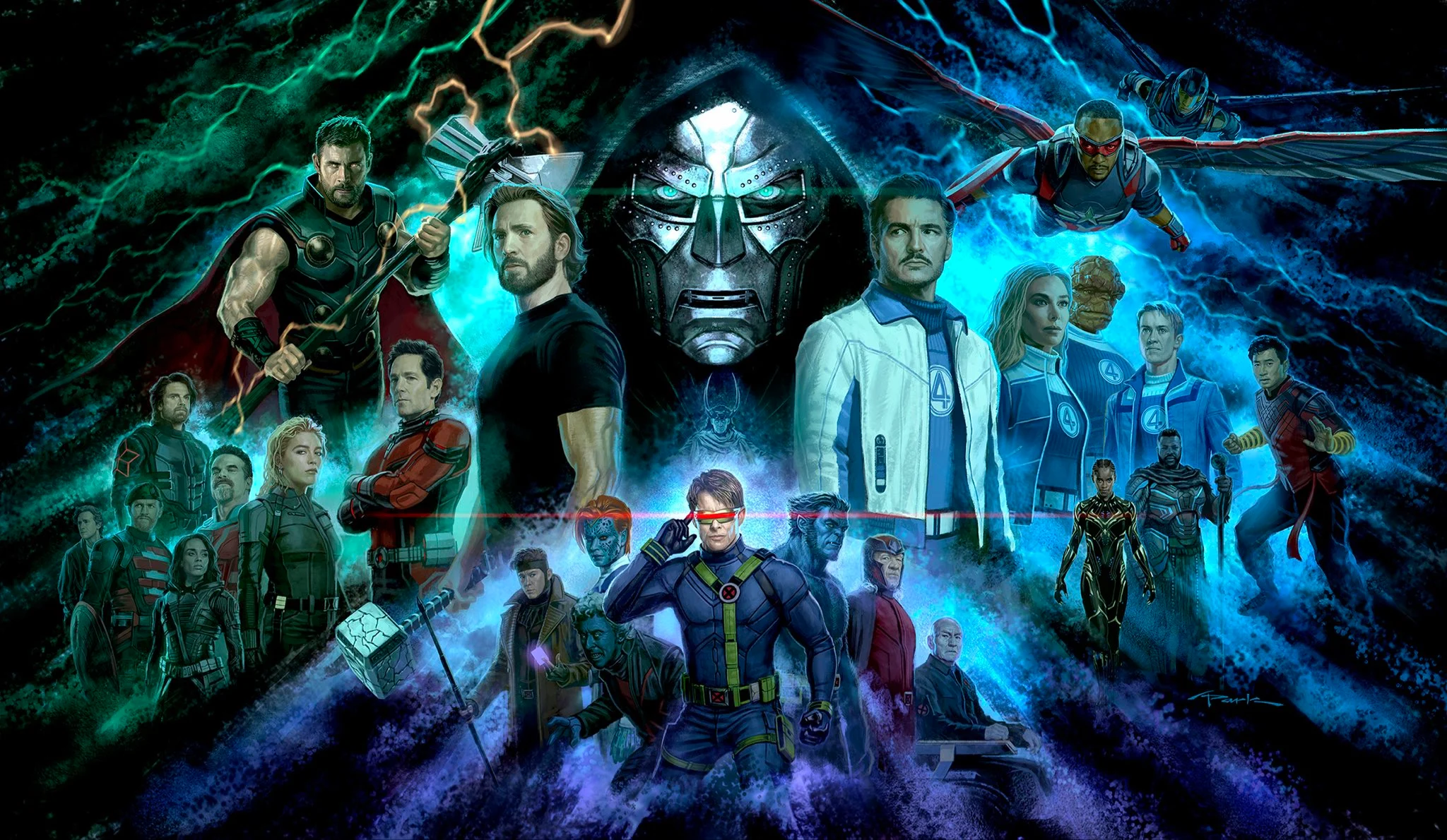 Avengers Doomsday ensemble art by Andy Parks