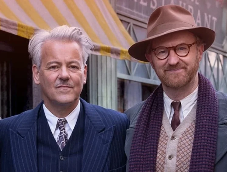 Rupert Graves and Mark Gatiss on the set of Bookish